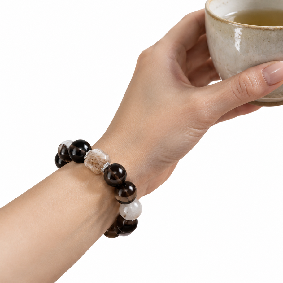 Cleansing Clear Waters Multicolor Smoky Quartz Handmade Bracelet·Earth｜Nourishment