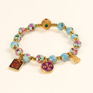 Luck Gathered Blessings（聚福）Multicolor Cloisonné Handmade Charm Bracelet — main image