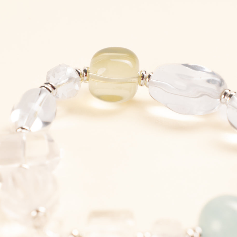 Self-Love Calm Quiet Dawn Multicolor Rose Quartz Green Fluorite Handmade Bracelet·Fire｜Passion — detail image 1