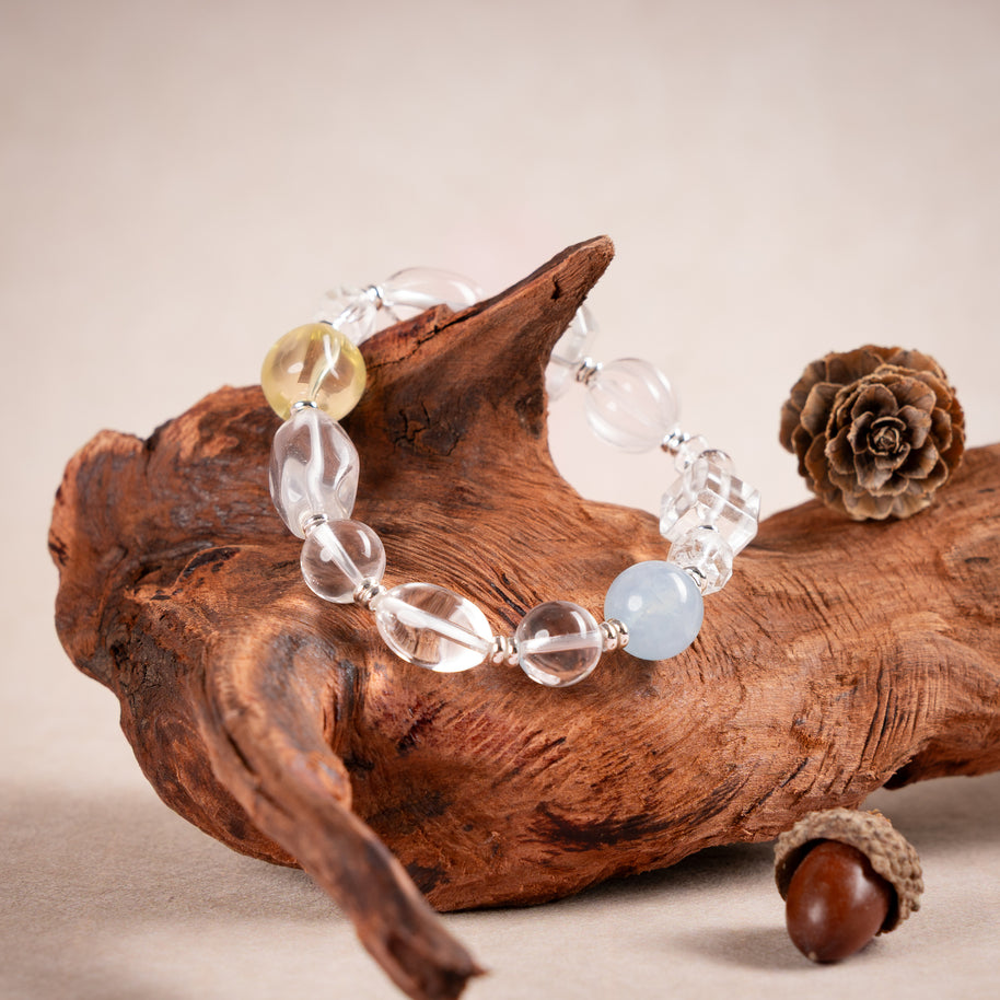 Self-Love Calm Quiet Dawn Multicolor Rose Quartz Green Fluorite Handmade Bracelet·Fire｜Passion — atmosphere image 1
