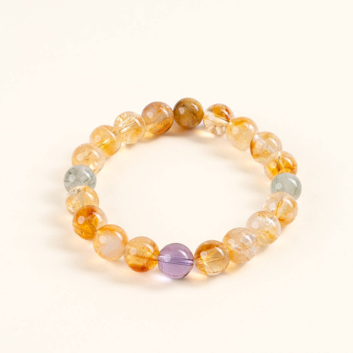 Abundance Confidence Golden Momentum Multicolor Golden Rutilated Quartz Golden Tiger's Eye Handmade Bracelet·Earth｜Grounding — main