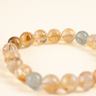 Abundance Confidence Golden Momentum Multicolor Golden Rutilated Quartz Golden Tiger's Eye Handmade Bracelet·Earth｜Grounding — detail image 2