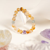 Abundance Confidence Golden Momentum Multicolor Golden Rutilated Quartz Golden Tiger's Eye Handmade Bracelet·Earth｜Grounding — atmosphere image 1