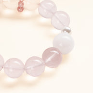Love Self-Love Blush of Dawn Rose Quartz Snowflake Phantom Quartz Handmade Bracelet·Fire｜Passion — detail image 1