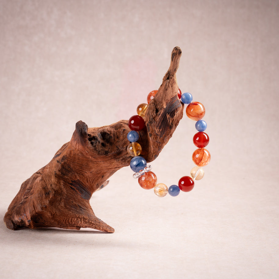 Love Vitality First Spark of Love Red Agate Red Accent Stone Handmade Bracelet·Fire｜Passion — atmosphere image 2