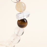 Abundance Security Harvest Gate Golden Accent Stone Clear Quartz Handmade Bracelet·Earth｜Grounding — detail image 1