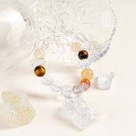 Abundance Security Harvest Gate Golden Accent Stone Clear Quartz Handmade Bracelet·Earth｜Grounding — atmosphere image 1