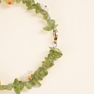 Abundance Self-Love Tender New Green Peridot Handmade Flower Charm Bracelet·Wood｜Growth — detail image 2