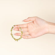 Abundance Self-Love Tender New Green Peridot Handmade Flower Charm Bracelet·Wood｜Growth — on-hand image 2