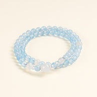 Calm Authentic Expression Tide into Dream Aquamarine Moonstone Handmade Bracelet·Water｜Intuition — main