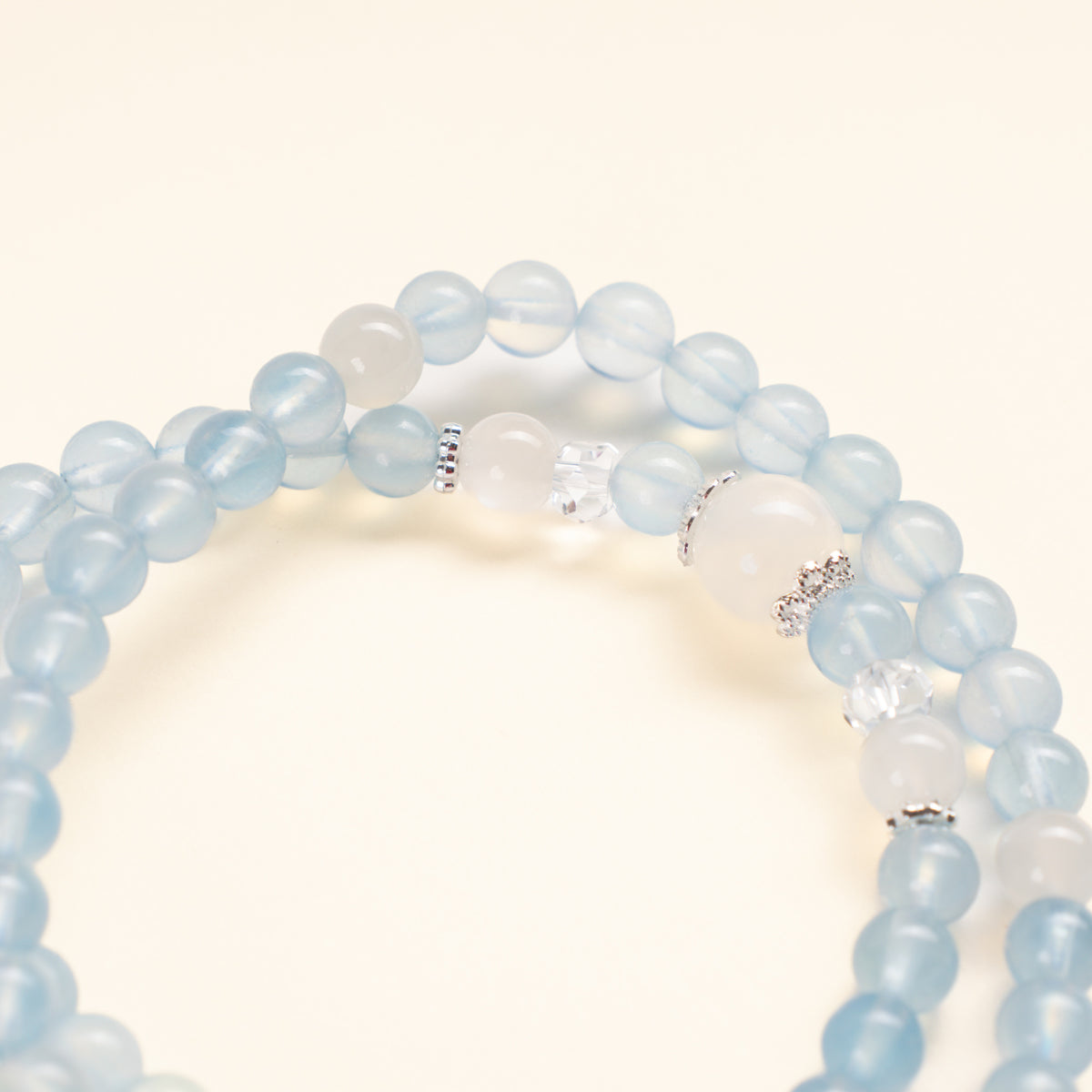 Calm Authentic Expression Tide into Dream Aquamarine Moonstone Handmade Bracelet·Water｜Intuition — detail image 2