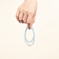 Calm Authentic Expression Tide into Dream Aquamarine Moonstone Handmade Bracelet·Water｜Intuition — on-hand image 2