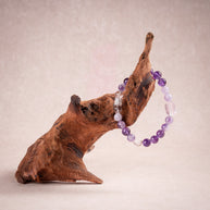 Source Connection Intuition Clear as First Light Clear Quartz Amethyst Handmade Bracelet·Metal｜Clarity — atmosphere image 2