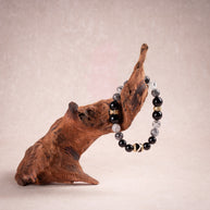Protection Grounding Listening to the Tide Obsidian Black Rutilated Quartz Handmade Bracelet·Water｜Intuition — atmosphere image 2