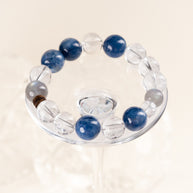 Source Connection Intuition Alone in Clarity Clear Quartz White Azez Stone Handmade Bracelet·Metal｜Clarity — atmosphere image 1