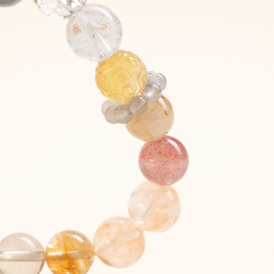Abundance Confidence First Harvest Citrine Red Accent Stone Handmade Bracelet·Earth｜Grounding — detail image 1