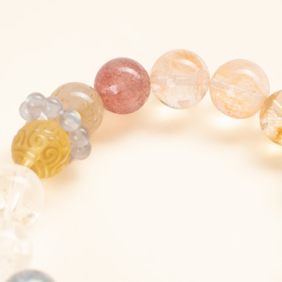 Abundance Confidence First Harvest Citrine Red Accent Stone Handmade Bracelet·Earth｜Grounding — detail image 2