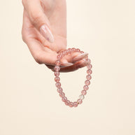 Self-Love Love Untouched Light Strawberry Quartz Citrine Handmade Bracelet·Metal｜Clarity — on-hand image 1