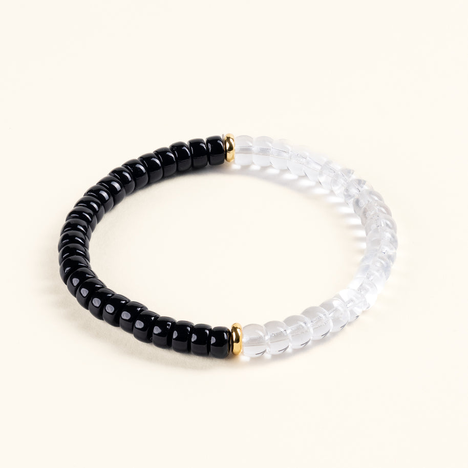 Source Connection Intuition Heart of Ice Clear Quartz Black Tourmaline Handmade Bracelet·Metal｜Clarity — main