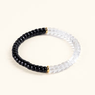 Source Connection Intuition Heart of Ice Clear Quartz Black Tourmaline Handmade Bracelet·Metal｜Clarity — main