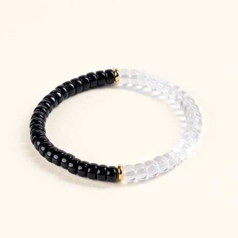Source Connection Intuition Heart of Ice Clear Quartz Black Tourmaline Handmade Bracelet·Metal｜Clarity — main