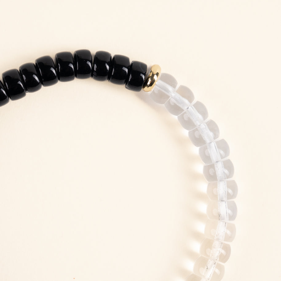 Source Connection Intuition Heart of Ice Clear Quartz Black Tourmaline Handmade Bracelet·Metal｜Clarity — detail image 1
