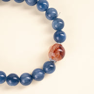 Authentic Expression Clarity Still Waters Run Deep Kyanite Red Accent Stone Handmade Bracelet·Water｜Intuition — detail image 1