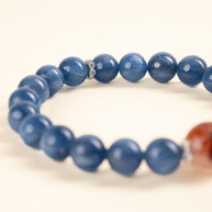 Authentic Expression Clarity Still Waters Run Deep Kyanite Red Accent Stone Handmade Bracelet·Water｜Intuition — detail image 2