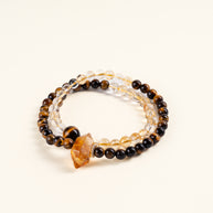 Confidence Career Golden Beginnings II Tiger's Eye Citrine Handmade 2-Wrap Bracelet·Earth｜Grounding — main
