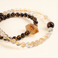 Confidence Career Golden Beginnings II Tiger's Eye Citrine Handmade 2-Wrap Bracelet·Earth｜Grounding — detail image 1