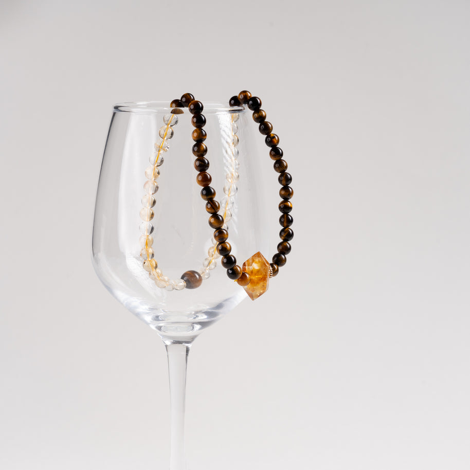 Confidence Career Golden Beginnings II Tiger's Eye Citrine Handmade 2-Wrap Bracelet·Earth｜Grounding — atmosphere image 1