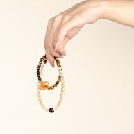 Confidence Career Golden Beginnings II Tiger's Eye Citrine Handmade 2-Wrap Bracelet·Earth｜Grounding — on-hand image 2