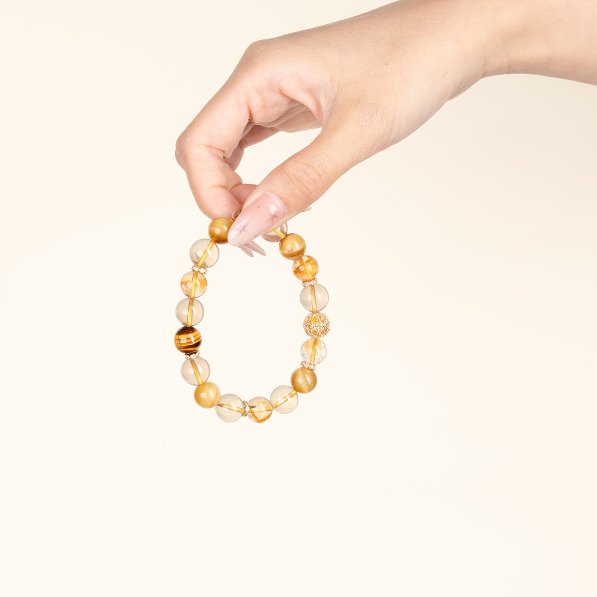 Abundance Confidence Steady Radiance Lemon Quartz Yellow Azez Stone Handmade Bracelet·Earth｜Grounding — on-hand image 1