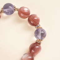 Calm Intuition Sunlit Whisper Amethyst Lepidolite Handmade Bracelet·Fire｜Passion — detail image 2