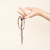 Confidence Career Rising Fortune Golden Tiger's Eye Sandalwood Handmade 3-Loop Bracelet·Earth｜Grounding — on-hand image 1
