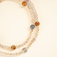 Confidence Career Fertile Gold Golden Tiger's Eye Gold Rutilated Quartz Handmade 3-Loop Bracelet·Earth｜Grounding — detail image 1
