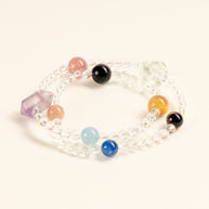Vitality Confidence Whispers of the Heart Sunstone Silver Obsidian Handmade 2-Wrap Bracelet·Fire｜Passion — main