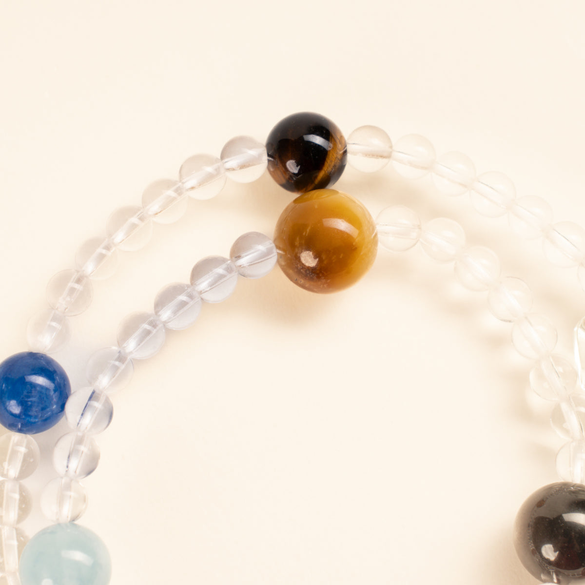 Vitality Confidence Whispers of the Heart Sunstone Silver Obsidian Handmade 2-Wrap Bracelet·Fire｜Passion — detail image 2