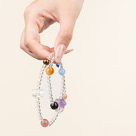 Vitality Confidence Whispers of the Heart Sunstone Silver Obsidian Handmade 2-Wrap Bracelet·Fire｜Passion — on-hand image 2