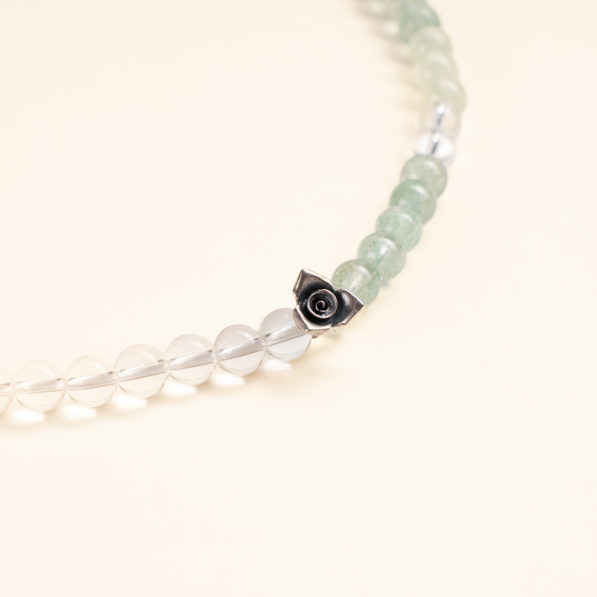Self-Love Abundance Turning Toward Warmth Green Strawberry Quartz Clear Quartz Handmade 2-Wrap Bracelet·Fire｜Passion — detail image 1