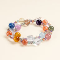 Calm Intuition Soft Evening Bloom Amethyst Green Fluorite Handmade Necklace·Fire｜Passion — main