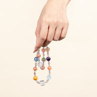 Calm Intuition Soft Evening Bloom Amethyst Green Fluorite Handmade Necklace·Fire｜Passion — on-hand image 1