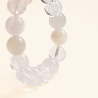 Source Connection Intuition Moonlight Whisper Clear Quartz White Fluorite Handmade Bracelet·Metal｜Clarity — detail image 2