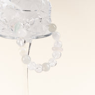 Source Connection Intuition Moonlight Whisper Clear Quartz White Fluorite Handmade Bracelet·Metal｜Clarity — atmosphere image 1