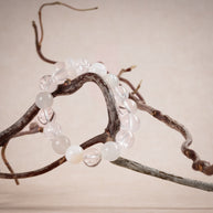 Source Connection Intuition Moonlight Whisper Clear Quartz White Fluorite Handmade Bracelet·Metal｜Clarity — atmosphere image 2