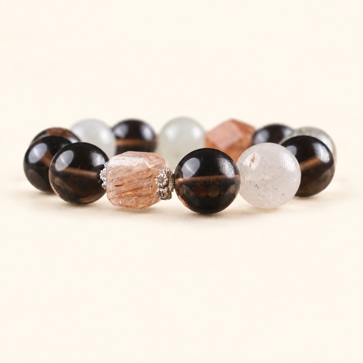 Cleansing Clear Waters Multicolor Smoky Quartz Handmade Bracelet·Earth｜Nourishment