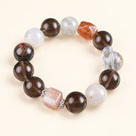 Cleansing Clear Waters Multicolor Smoky Quartz Handmade Bracelet·Earth｜Nourishment