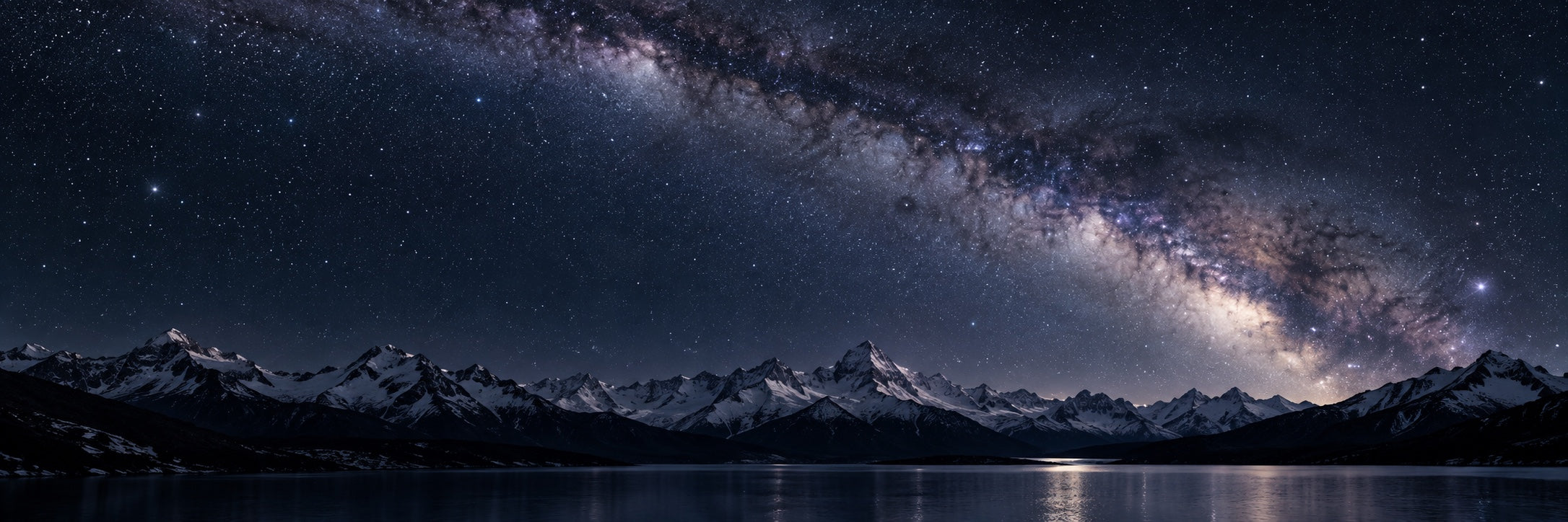 Night sky above a mountain landscape